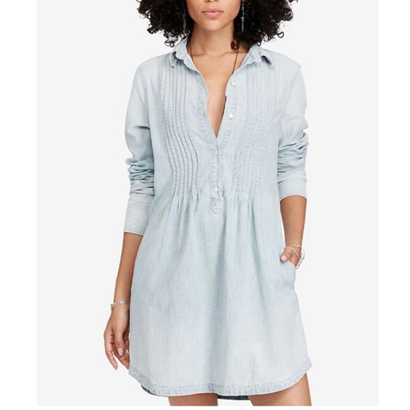 ralph lauren chambray shirt dress POLO RALPH LAUREN Cotton Chambray Shirtdress
